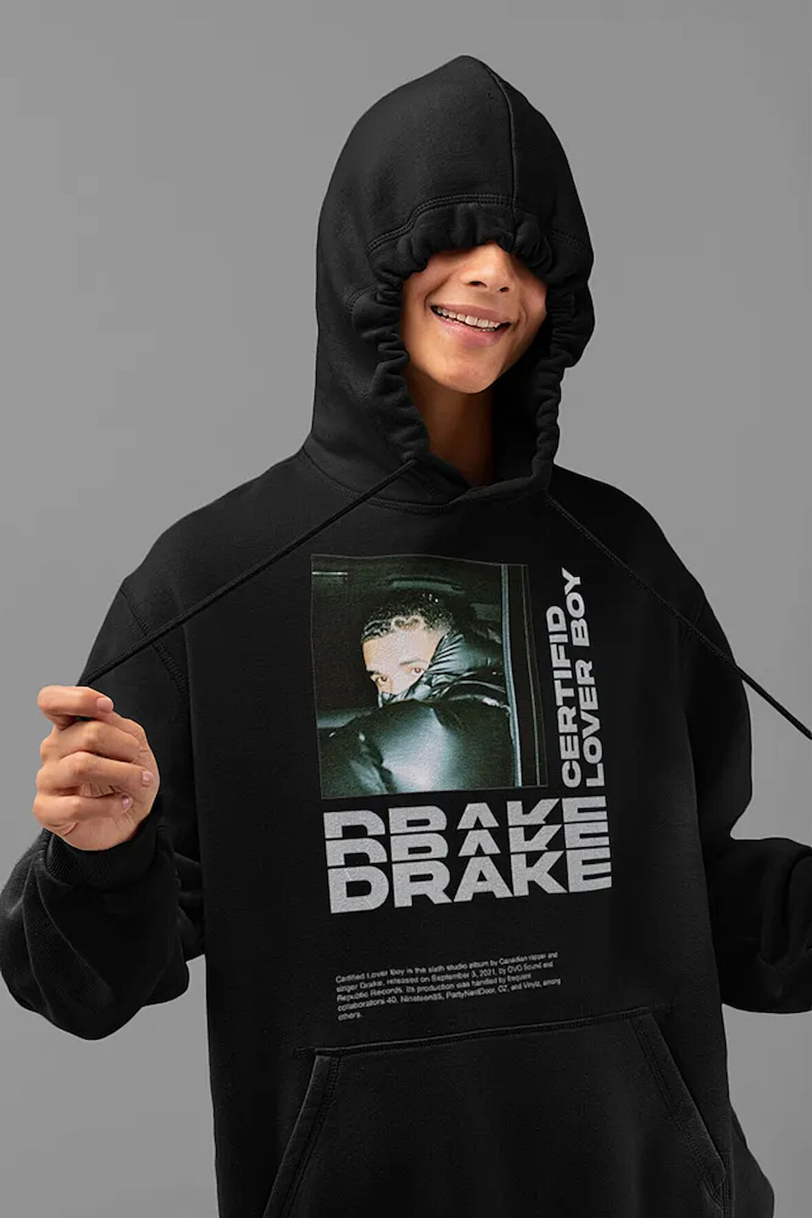 Drake Lover Boy Baskılı Unisex Oversize Rapper Hoodie