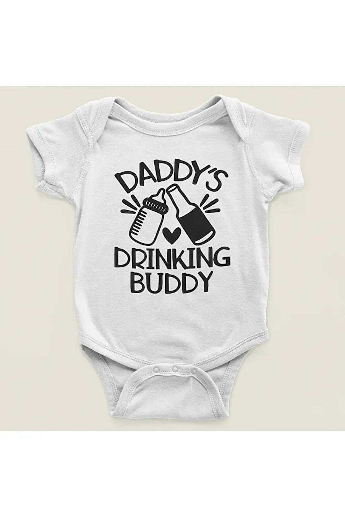 Yazılı Pamuklu Yumuşak Unisex Çıtçıtlı Body Zıbın