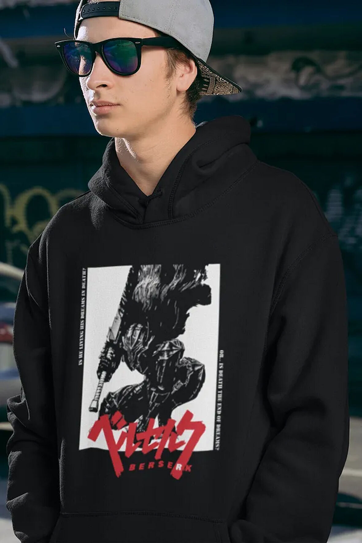 Berserk Anime Nuts Baskılı Unisex Oversize Hoodie