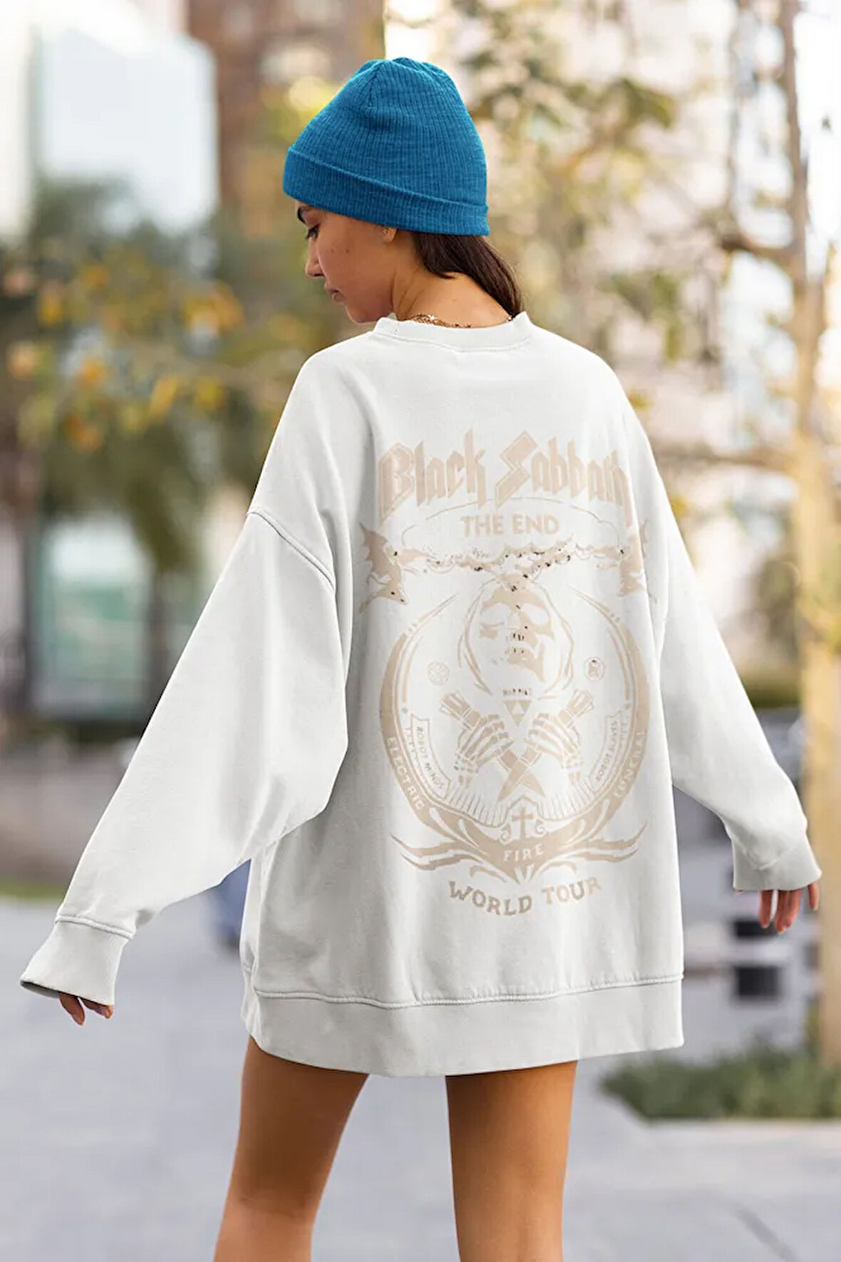 Black Sabbath Baskılı Unisex Oversize Müzik Grubu Sweatshirt