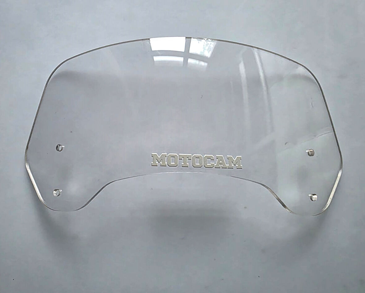 MOTOCAM Rüzgar Saptırıcı Deflektör Camı 2 Delikli 3.5cm 32x12cm Şeffaf Renkli   (APARATSIZDIR)