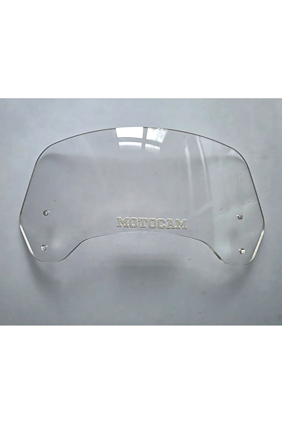 MOTOCAM Rüzgar Saptırıcı Deflektör Camı 2 Delikli 4cm 32x12cm Şeffaf Renkli   (APARATSIZDIR)