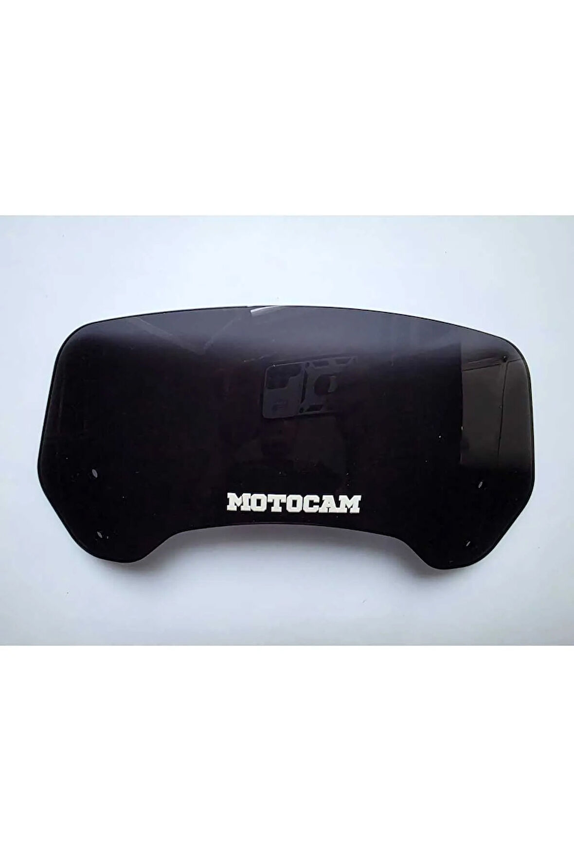 MOTOCAM Rüzgar Saptırıcı Deflektör Camı 2 Delikli 4cm 32x12cm Siyah Renkli   (APARATSIZDIR)