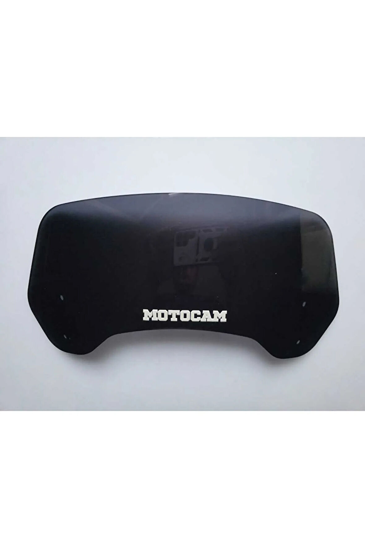 MOTOCAM Rüzgar Saptırıcı Deflektör Camı 2 Delikli 4cm 35x12cm Siyah Renkli   (APARATSIZDIR)