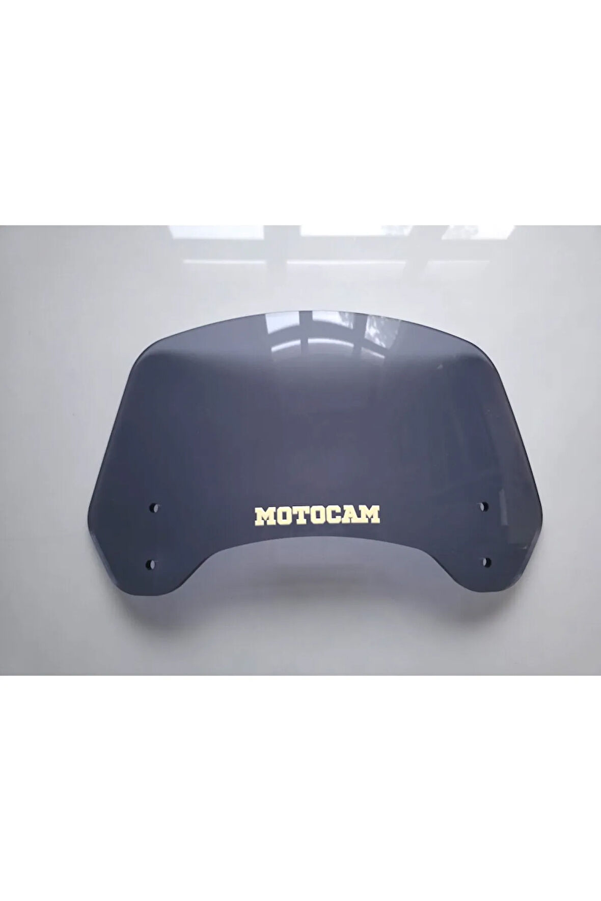 MOTOCAM Rüzgar Saptırıcı Deflektör Camı 2 Delikli 3.5cm 35x15cm Füme Renkli   (APARATSIZDIR)