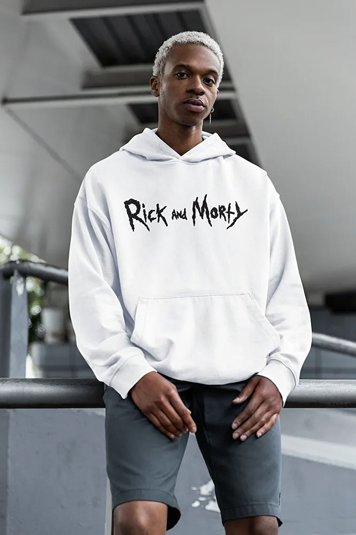 Rick And Morty Yazılı Unisex Oversize Çizgi Film Hoodie
