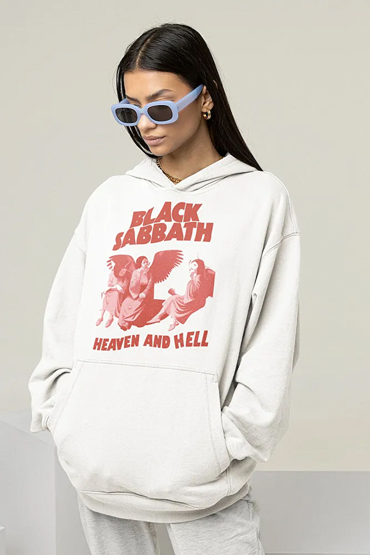 Black Sabbath Baskılı Unisex Oversize Müzik Grubu Hoodie