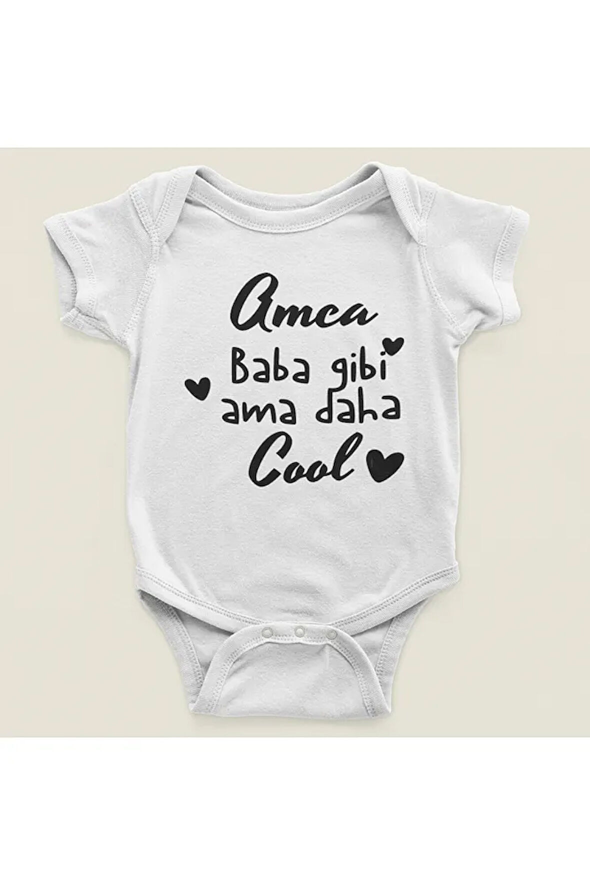 Amca Baba Gibi Ama Daha Cool Yazılı Pamuklu Yumuşak Unisex Çıtçıtlı Body Zıbın