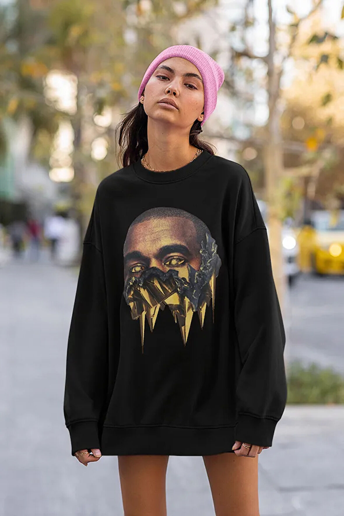 Kanye West Rapper Baskılı Unisex Oversize Rap Sweatshirt