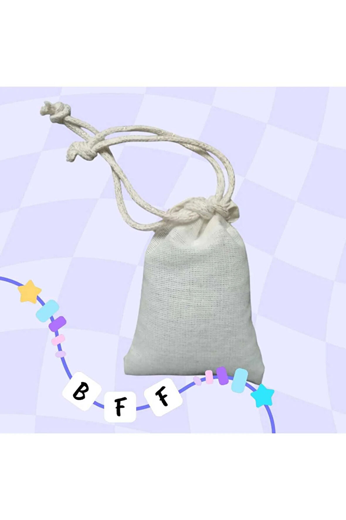 ham bez büyük ebat çift büzgülü doğal lavanta kesesi. oda içi hoş koku, dolap kokusu lavanta