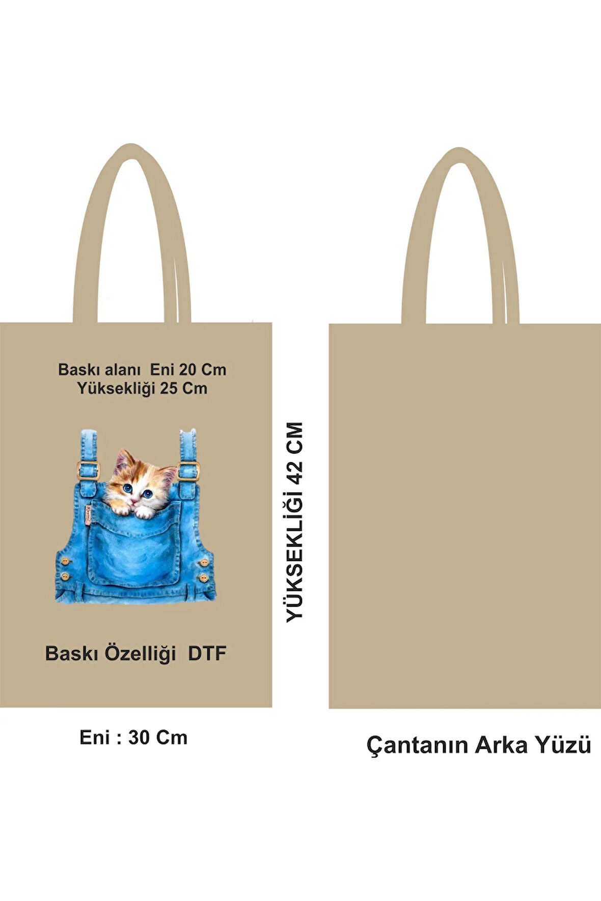 Pamuk Bez Poşet saplı 46 Tel 30x42 cm çanta