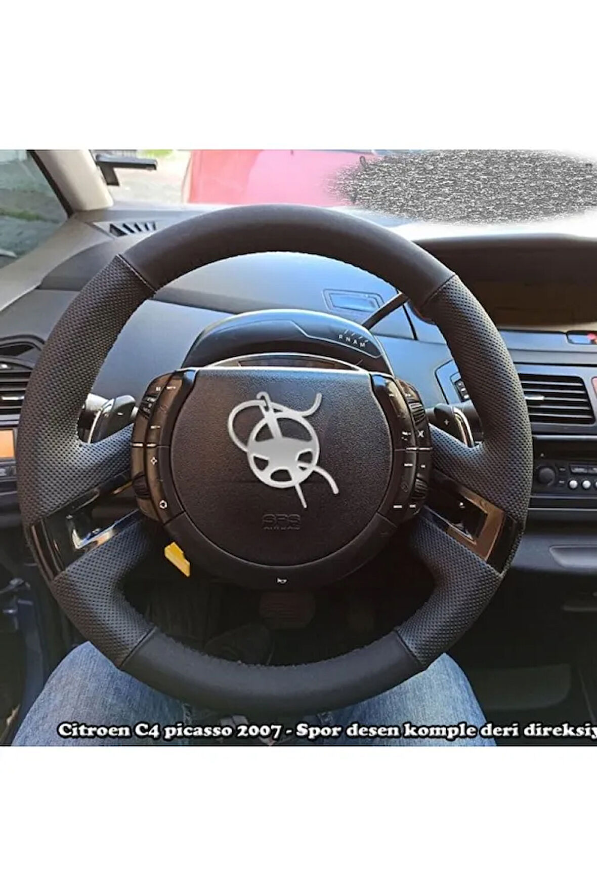 Citroen C4 Picasso 2007 Araca Özel Deri Direksiyon Kılıfı (noktalı Düz)