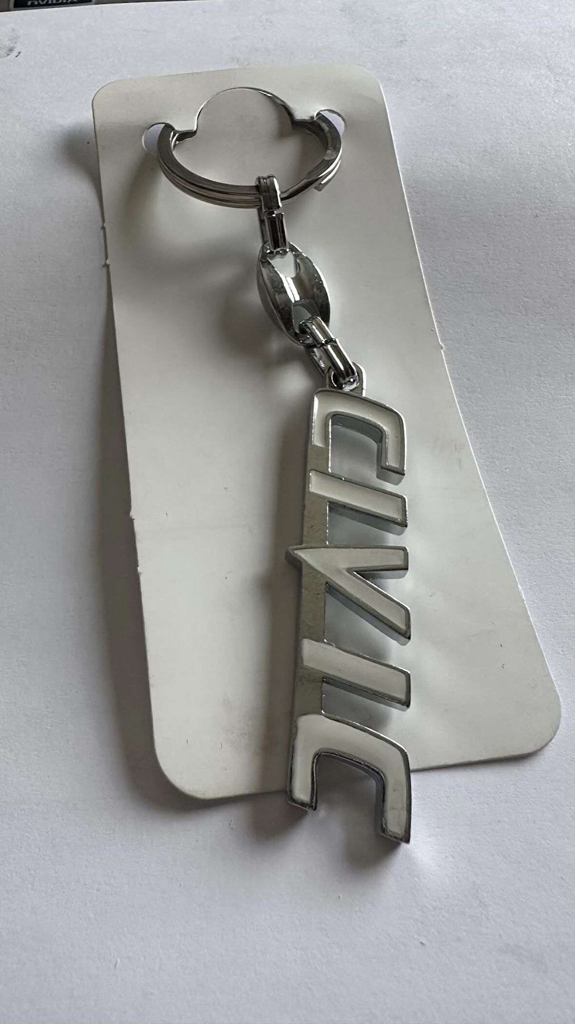 Honda Civic Beyaz Anahtarlık Metal 3d Metal Otomobil Anahtarlığı