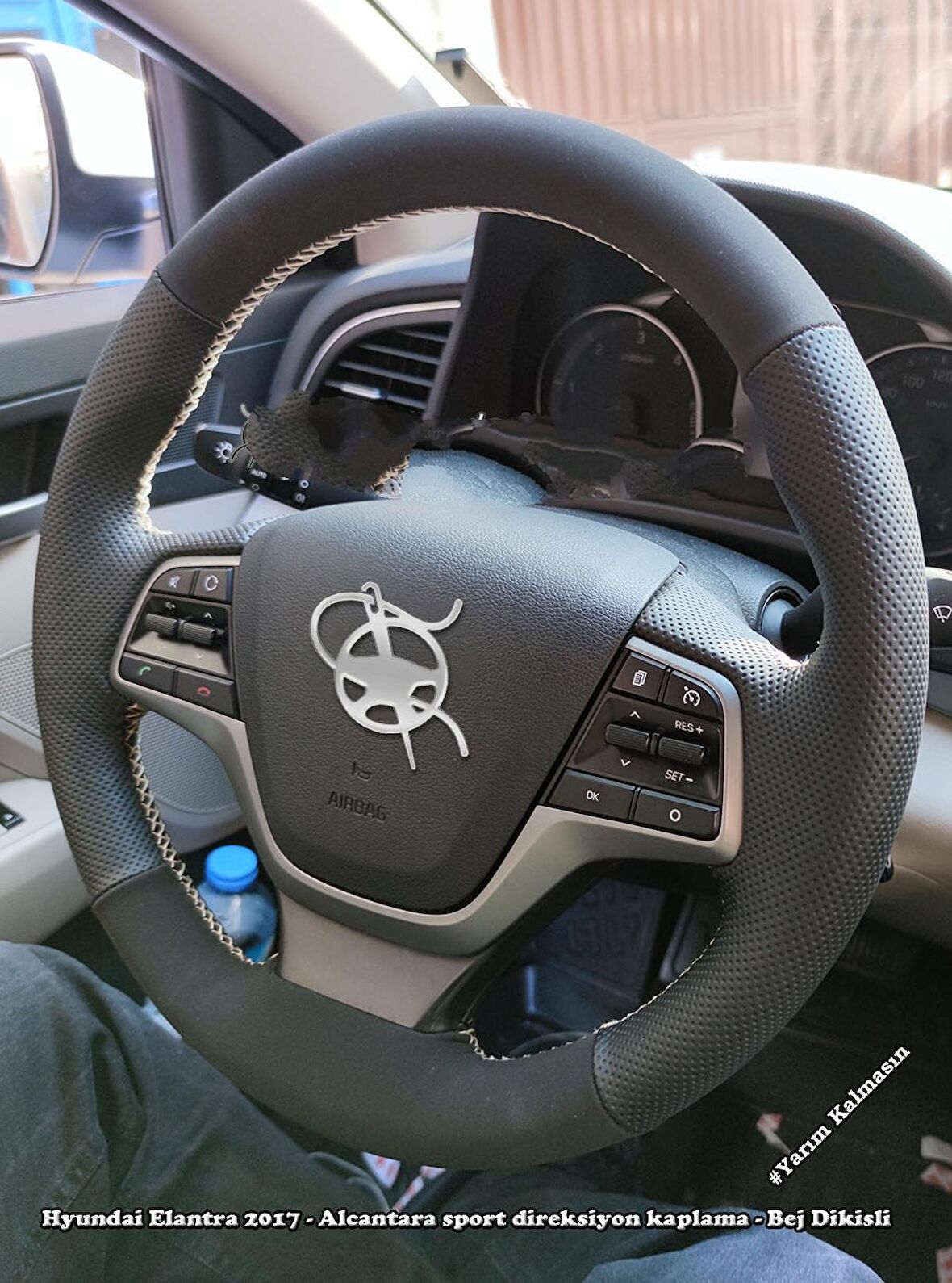 Hyundai Elantra 2016-2019 Araca Deri Direksiyon Kılıfı