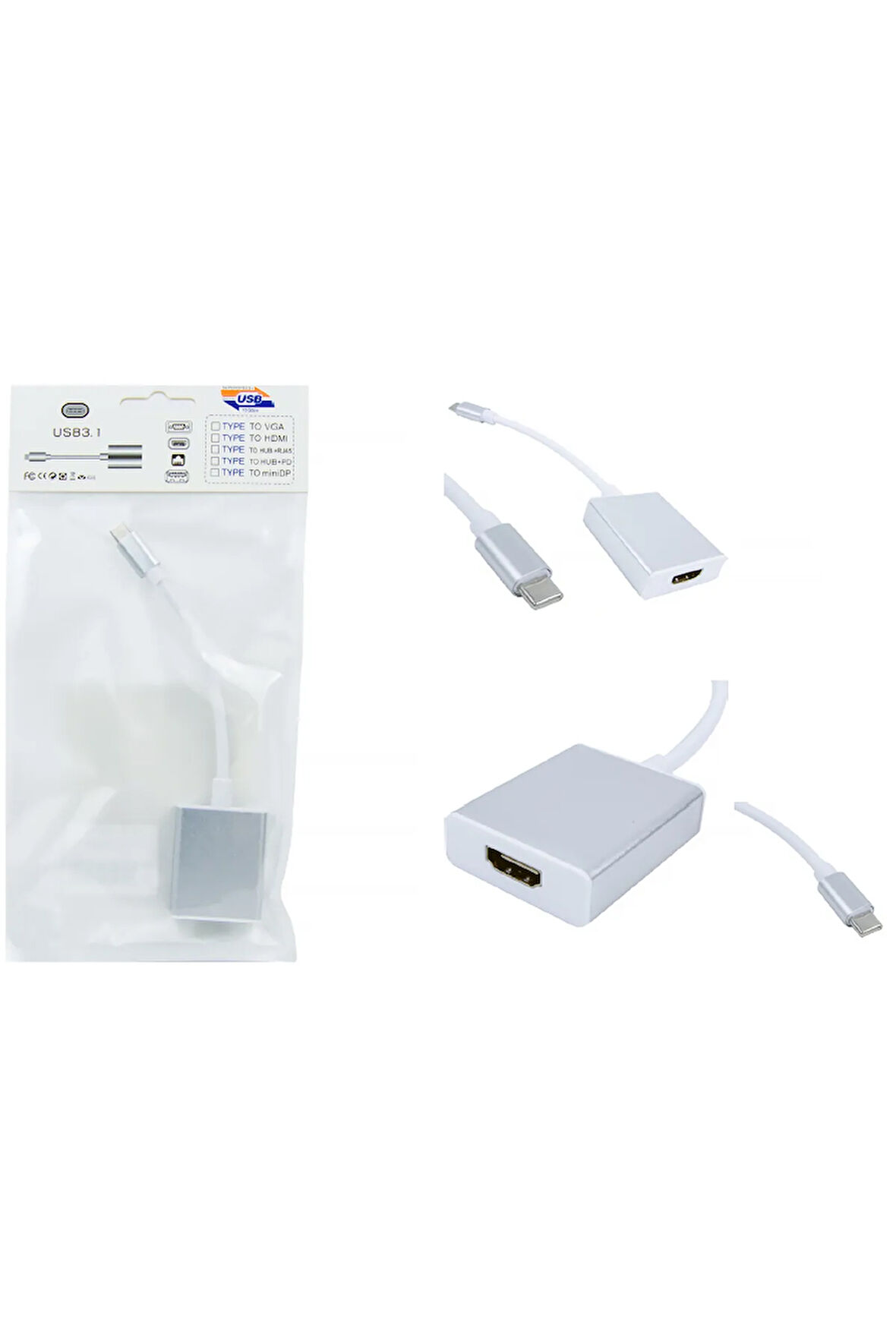 TYPE-C TO HDMI Laptop Tablet Telefon PC TV Monitör Projeksiyon
