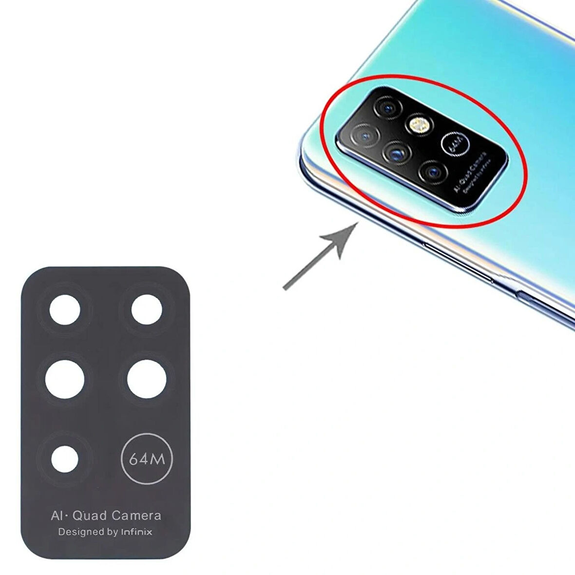İnfinix Note 8 İle Uyumlu Kamera Camı  X692