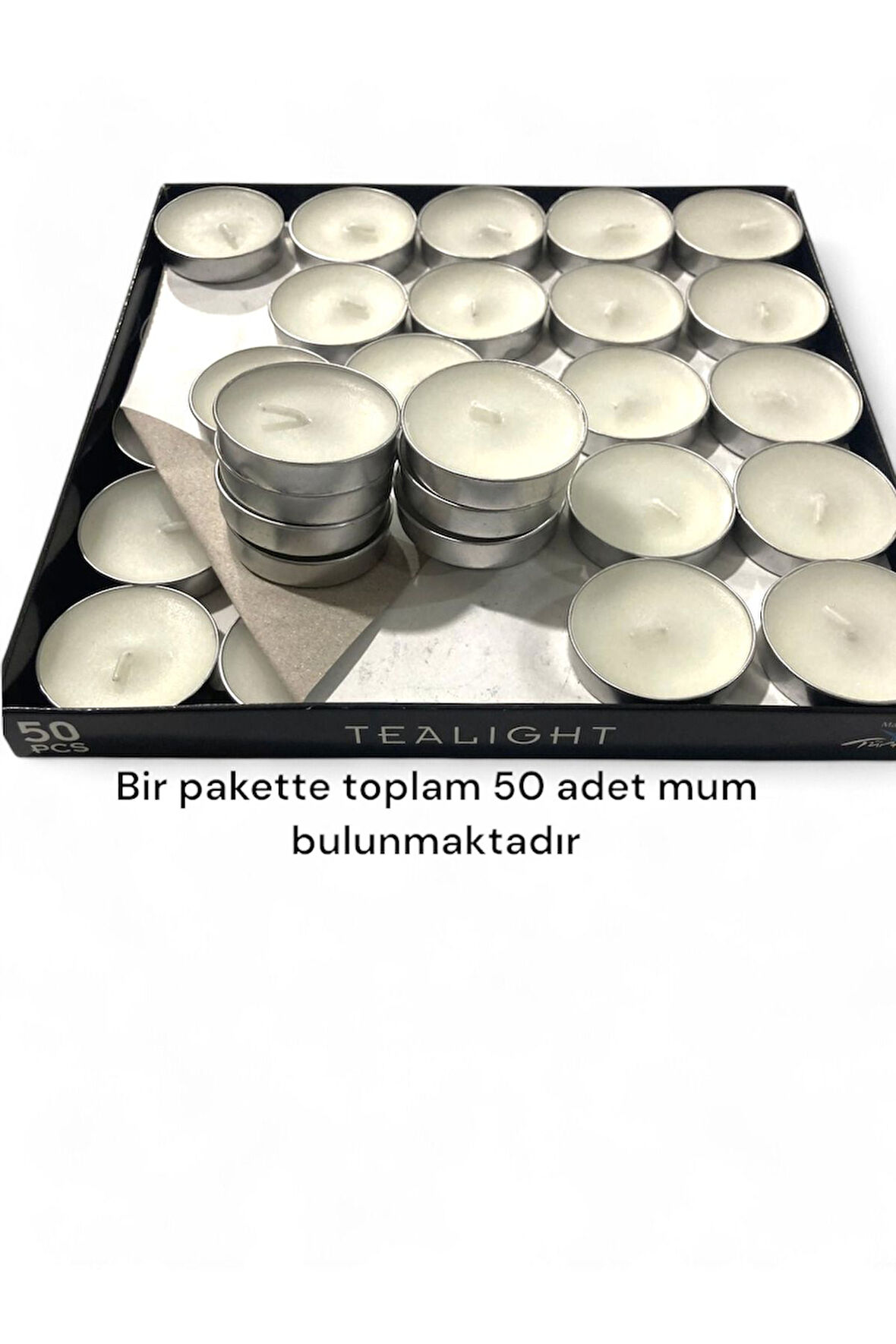 Tealight 50li Mum Parti Ve Özel Günler Için Uygun 1 Saat Tealight Kına 35 Mm Çap 12 Mm Boy
