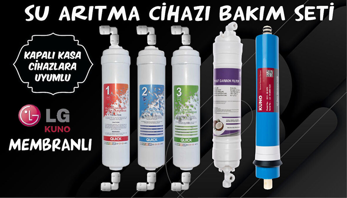 Ihlas Aura Cebilon Plus Uyumlu Su Arıtma Cihazı 12 Inç Inline 5'li Membranlı Filtre Seti