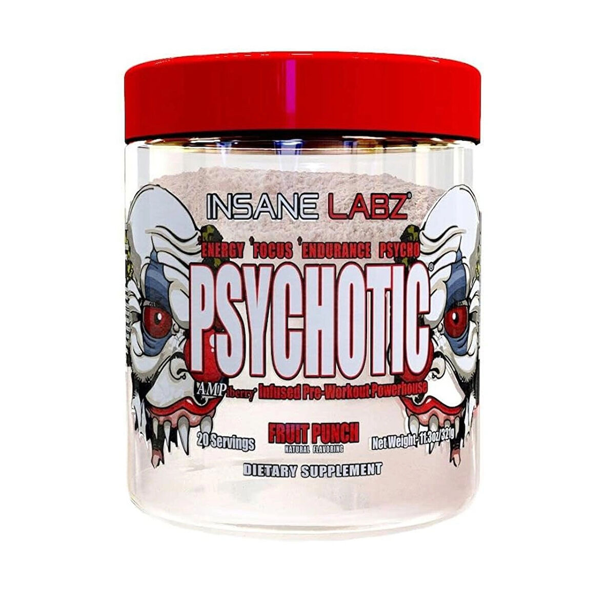 Insane Labz Psychotic Clear Fully Disclosed Clinically Dosed PreWorkout Powder Extreme Lasting Energy Focus