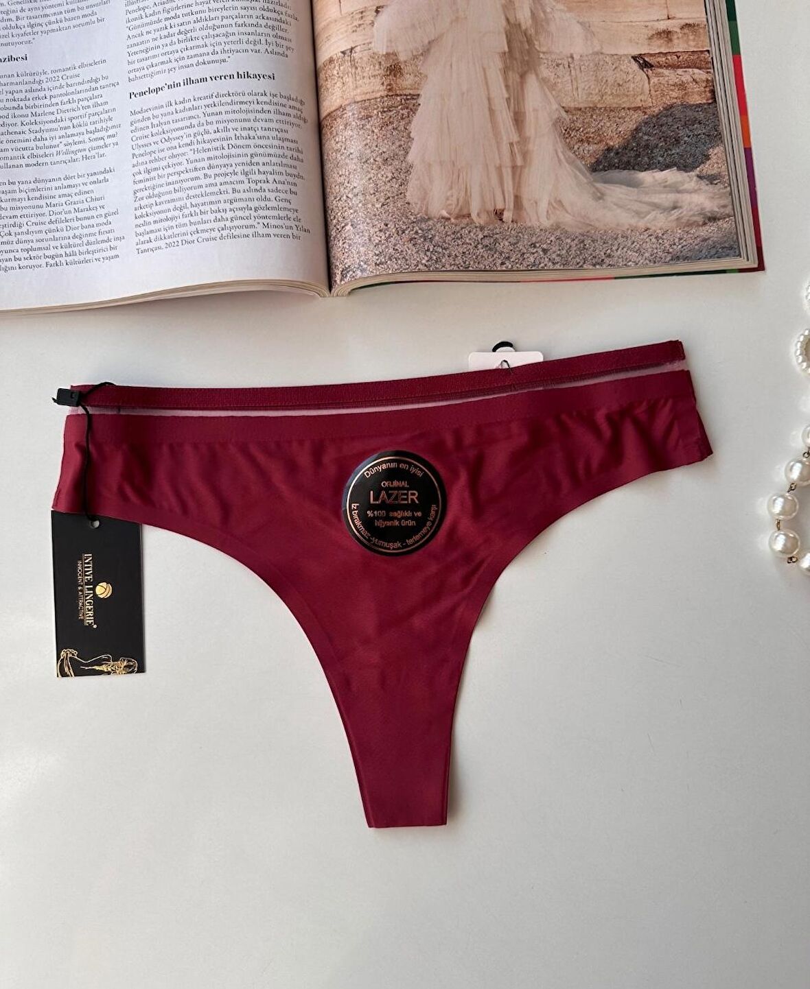 Orijinal Lazer Kesim Spandex Invisible Dikişsiz Transparan Detaylı Tanga- 2803