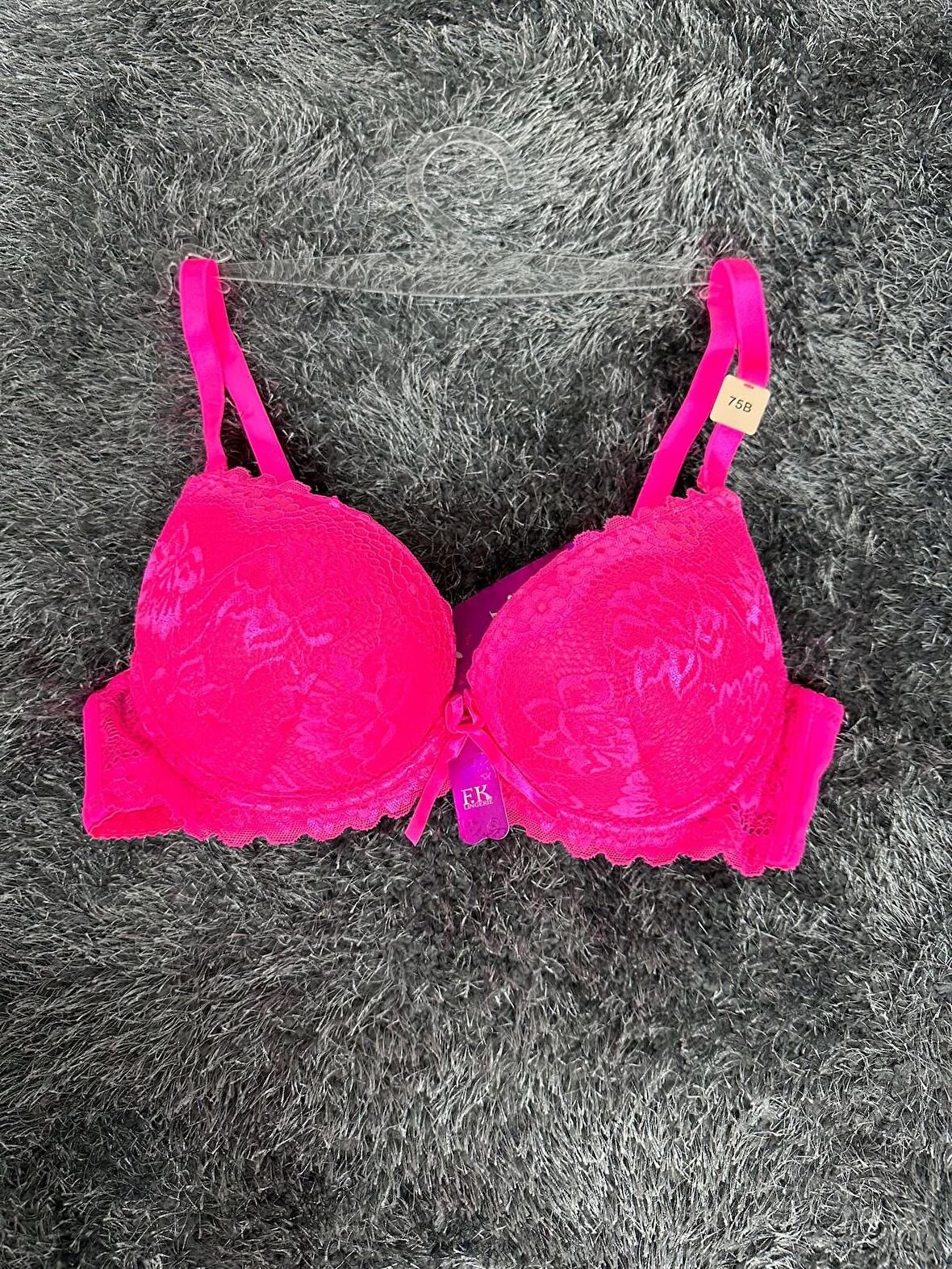 Barbie Pembe Double Push-up Dantelli İthal Sütyen