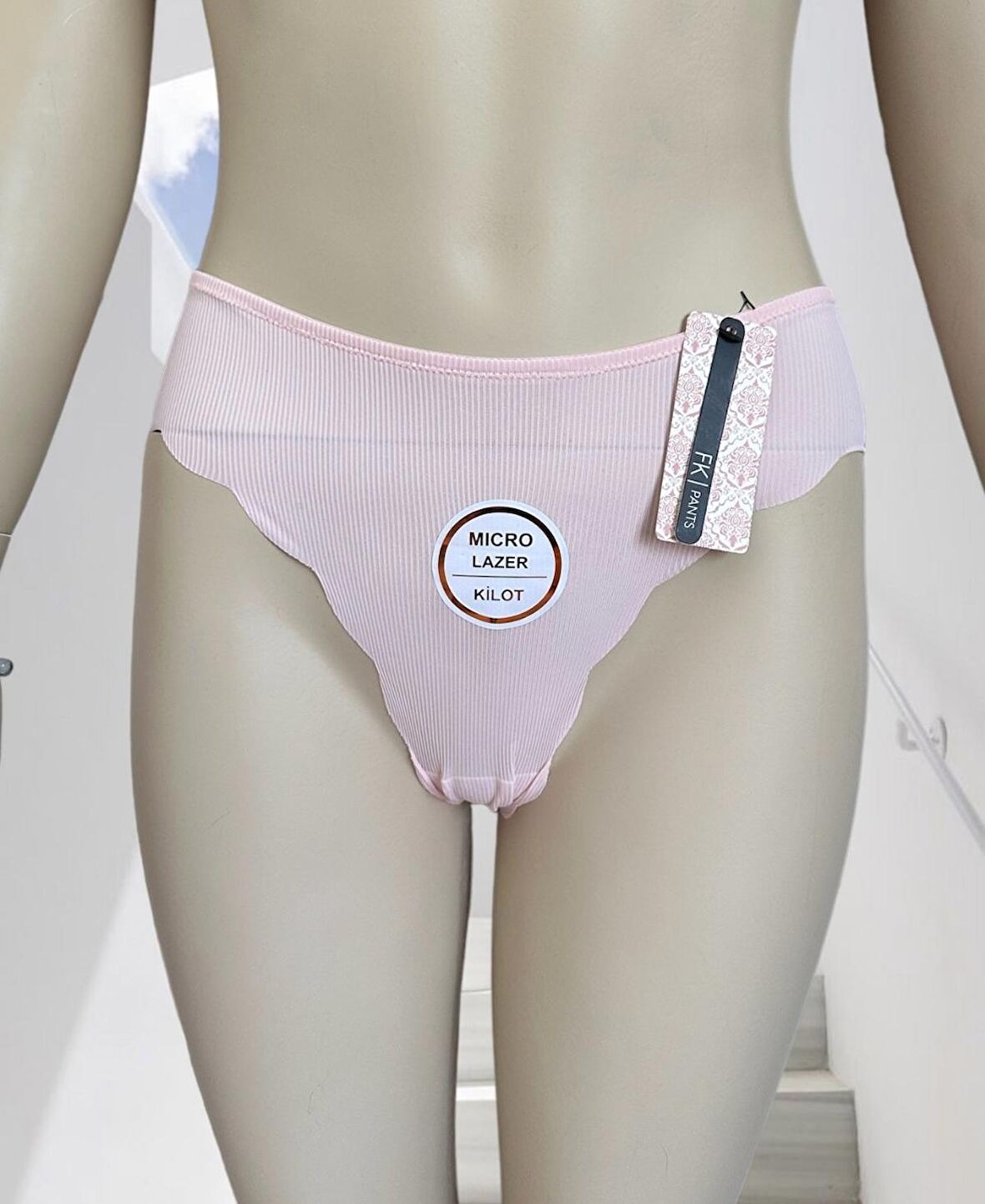 Mikro Lazer Kaşkorse Fitilli Kumaş Normal Bel Dikişsiz Slip/Külot