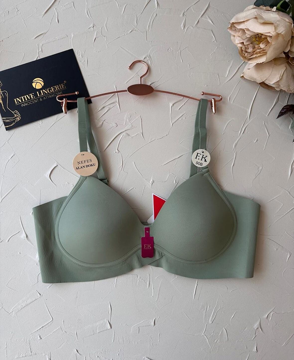 İthal Hafif Destekli Nefes Alabilir Dikişsiz Seamless V Yaka Günlük Sütyen -508