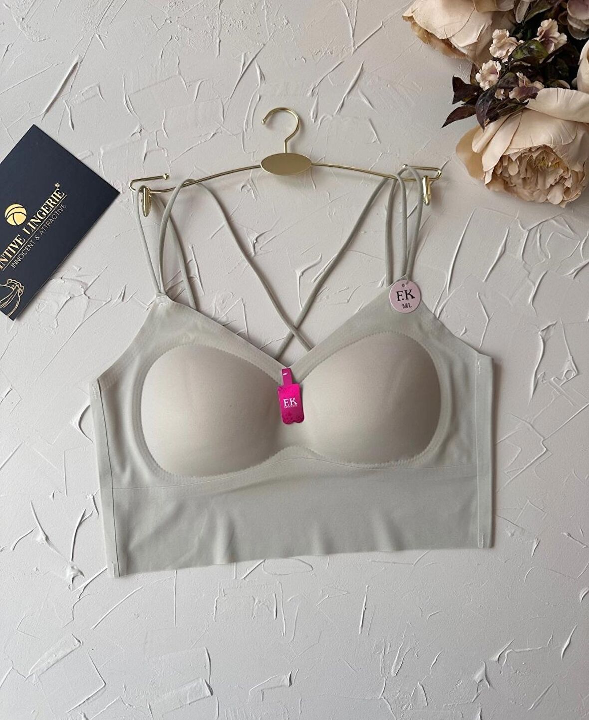 Carma Arkası Çapraz Dekolte İce-Silk Balensiz Dikişsiz Push-up İthal Spandex Sütyen/Büstiyer