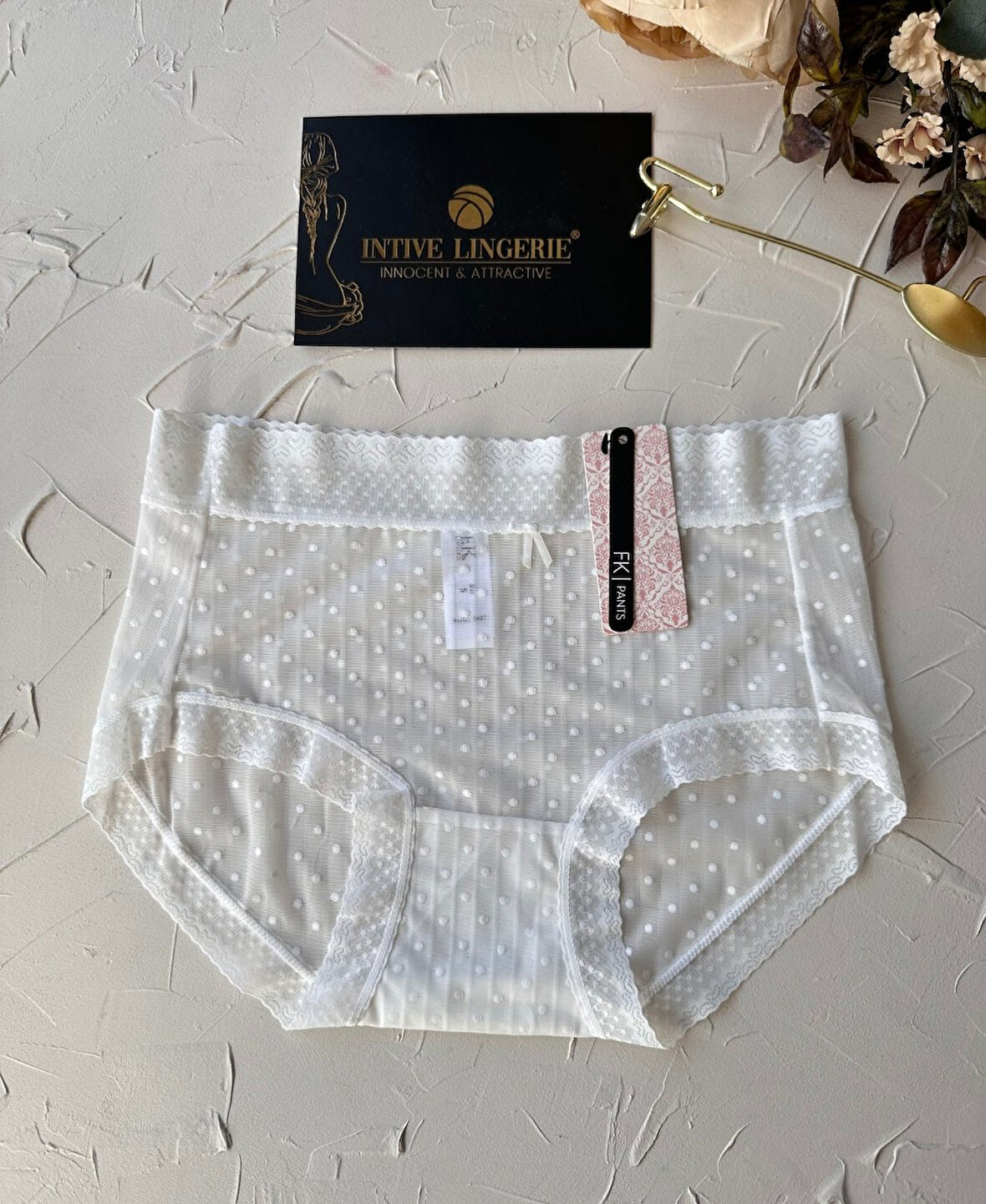Lily Baby Puantiyeli Pamuk Ağlı Transparan Esnek Normal Bel İthal Şık Bato/Slip-2827