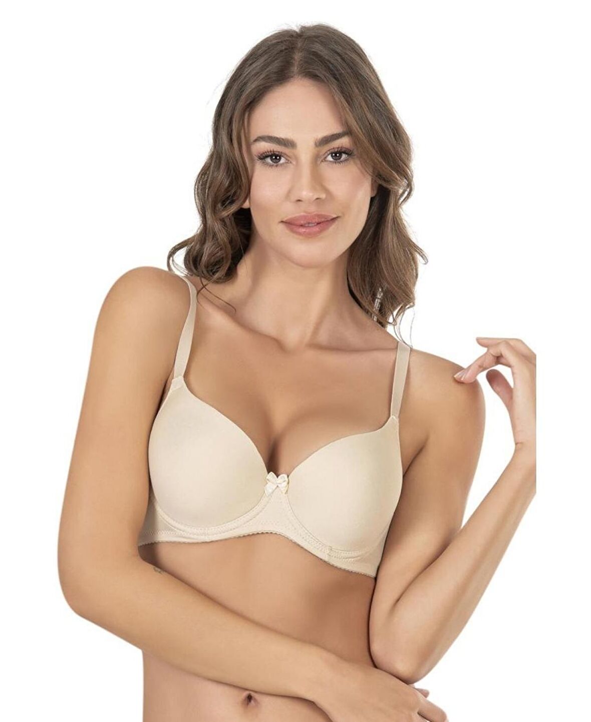 Nbb Mikro Kaplı Balenli Desteksiz Basic Sütyen (Ten, Siyah, Beyaz)- 3505