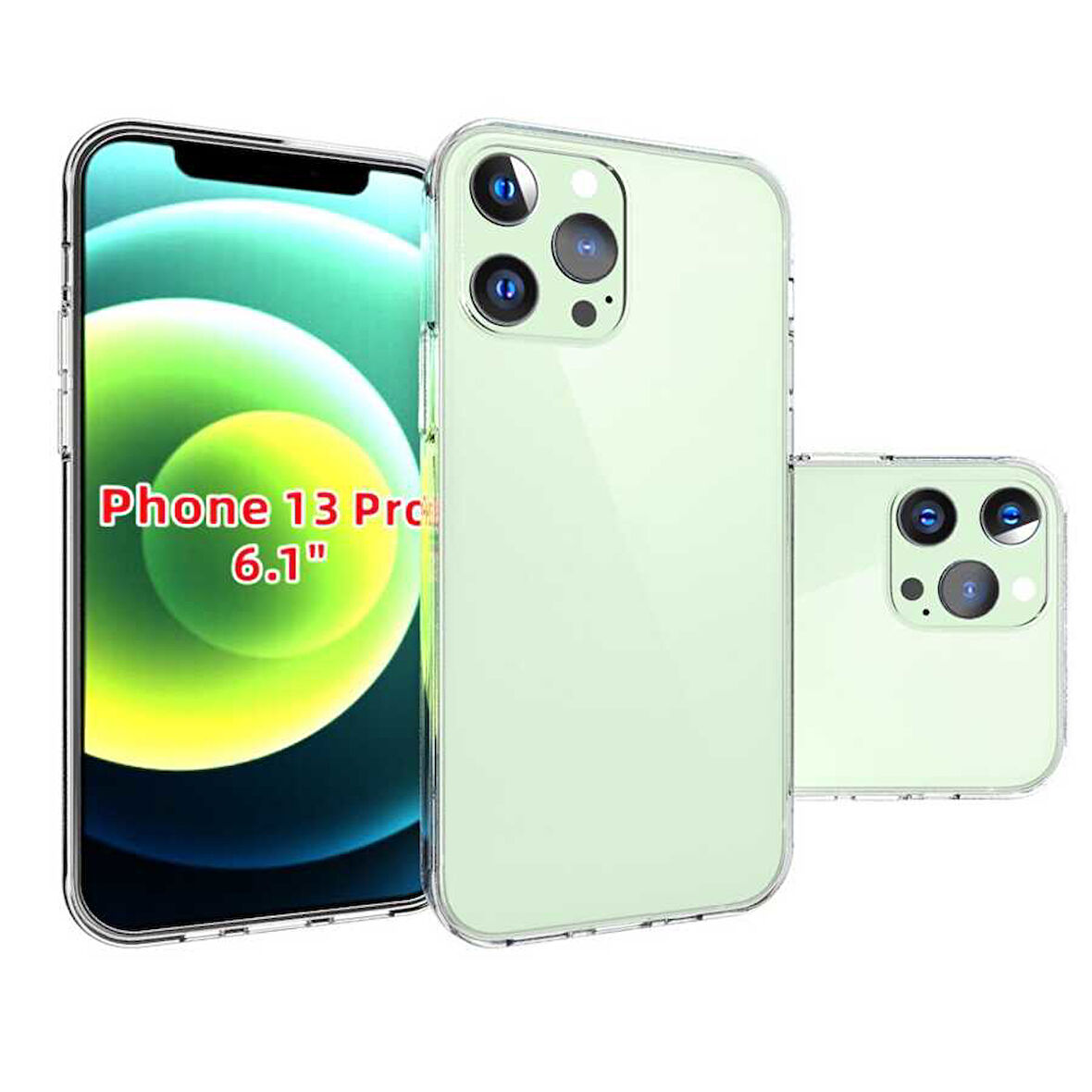 Apple iPhone 13 Pro Kılıf Şeffaf İnce Esnek Silikon Kılıf Zipax-Süper