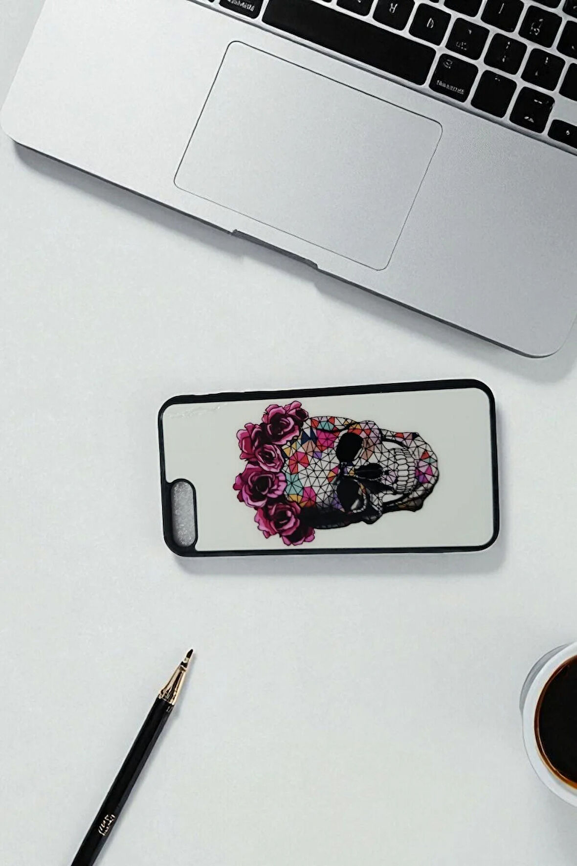 İPhone 8 Plus için Kılıf, iPhone 7 Plus Kılıf, Kurukafa Tasarımlı Premium Kılıf