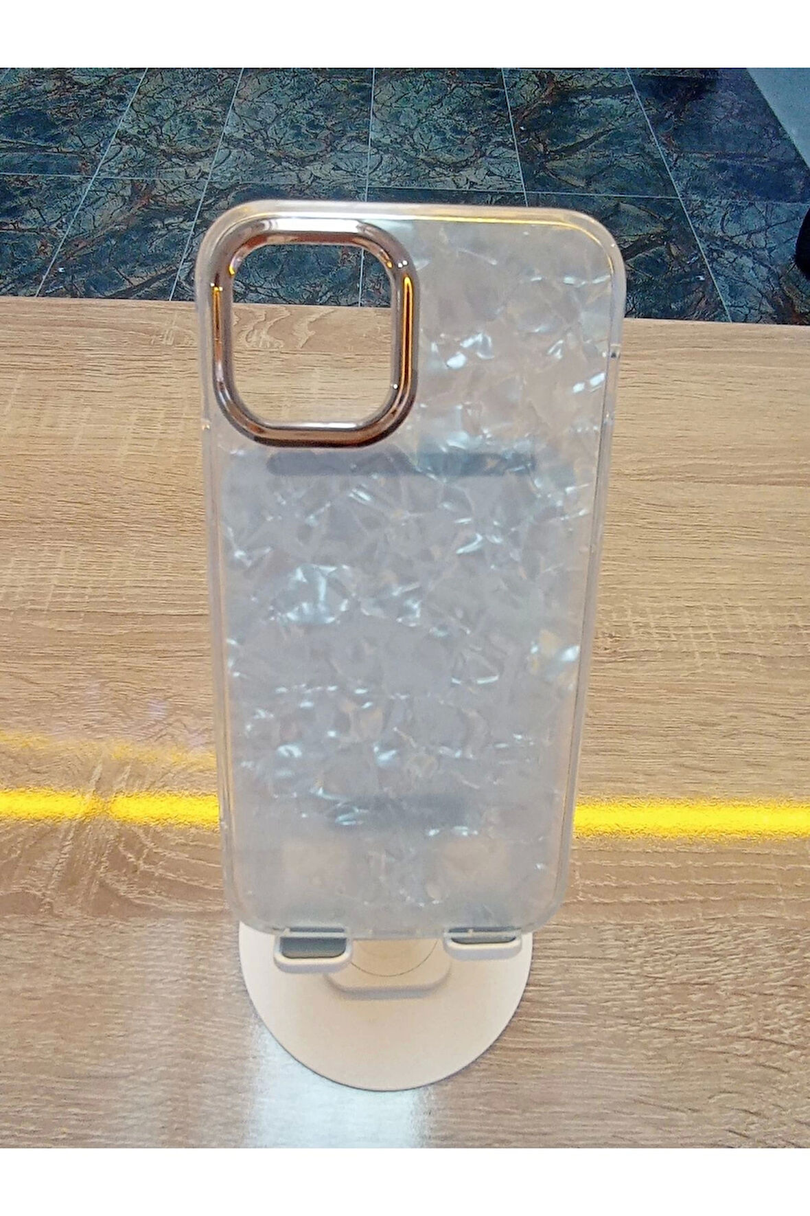 İPhone 15 Plus Uyumlu Mermer Desen Darbe Korumalı Premium Kapak