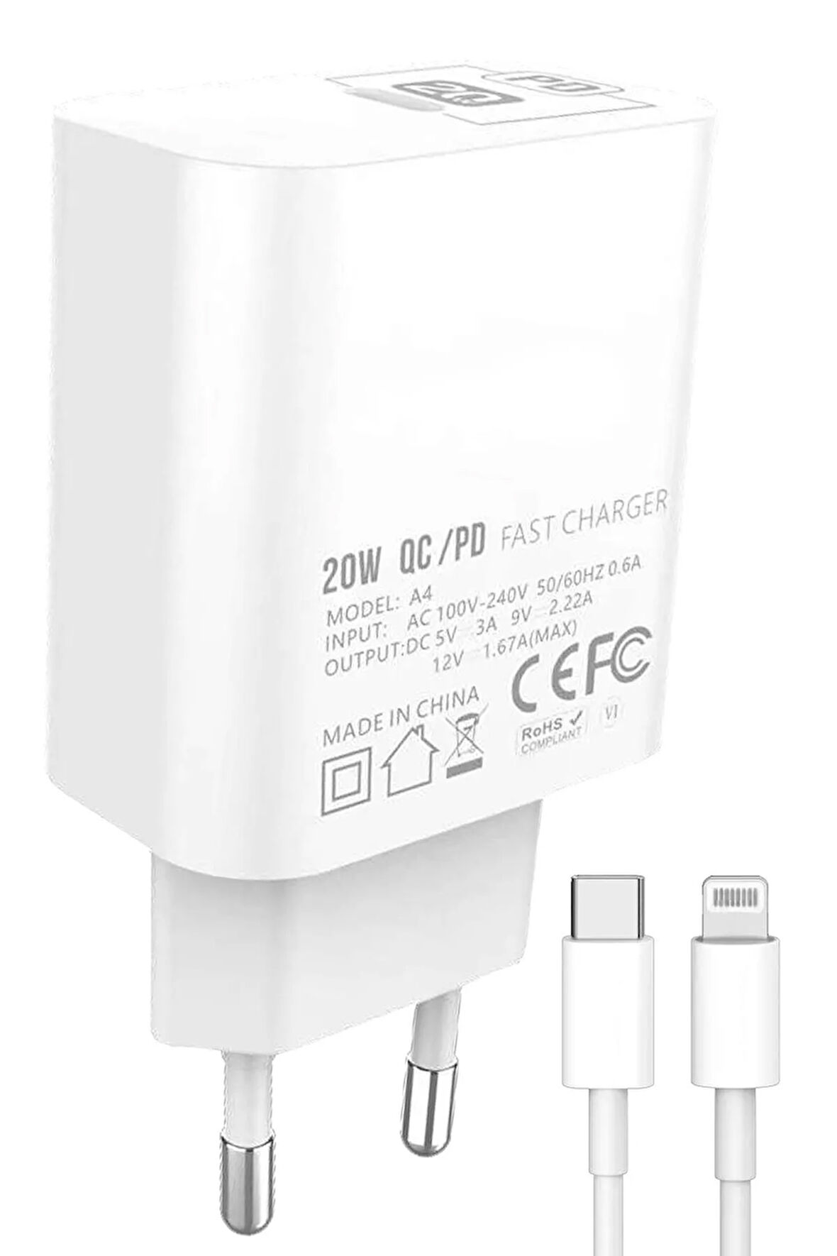 Apple İphone 6s Plus Uyumlu Şarj Kablosu Lightning 3.0A Qualcomm Hızlı Şarj - GR-A4L