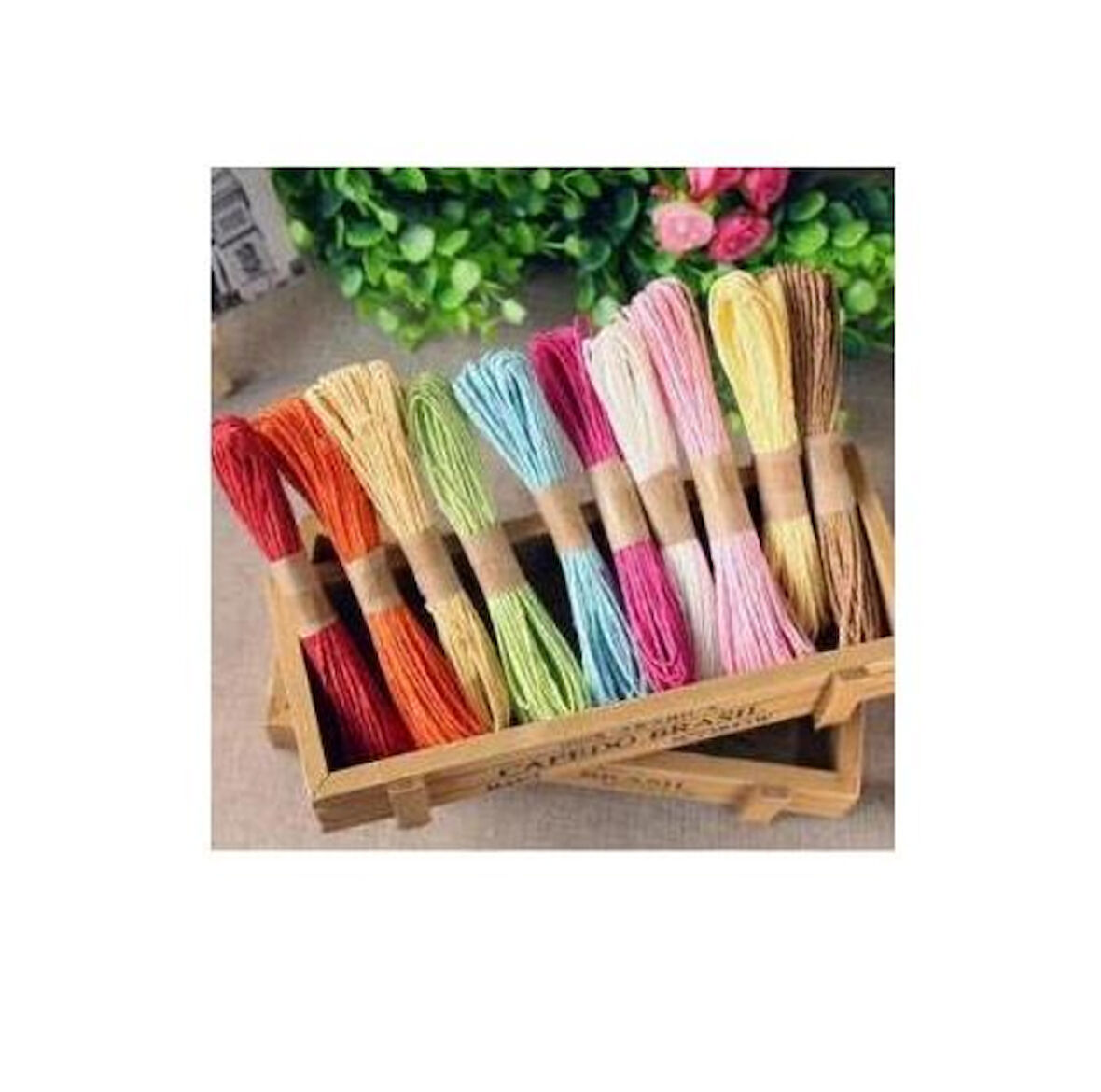 6 RENK KARIŞIK  KAĞIT JÜT İPİ 30 METRE