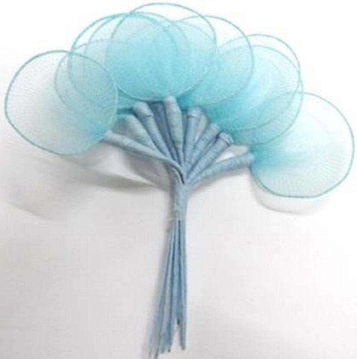 Mavi Tül Raket Nikah ve Bebek Şekeri Süsü 50 ADET