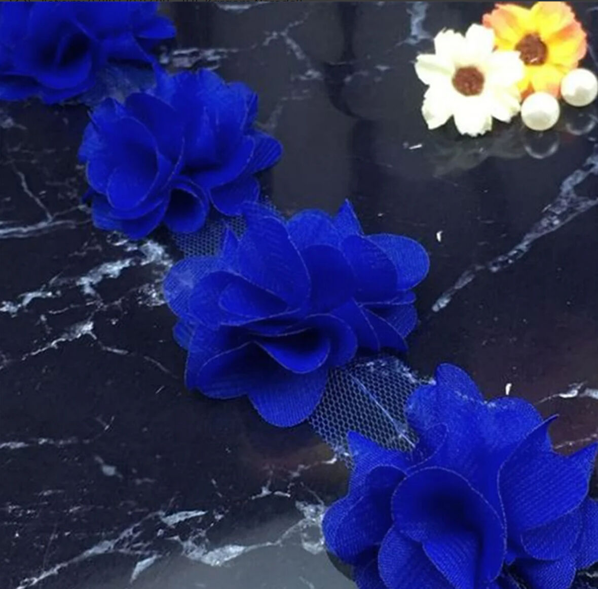 sax mavi lazer kesim çiçek (13 adet)