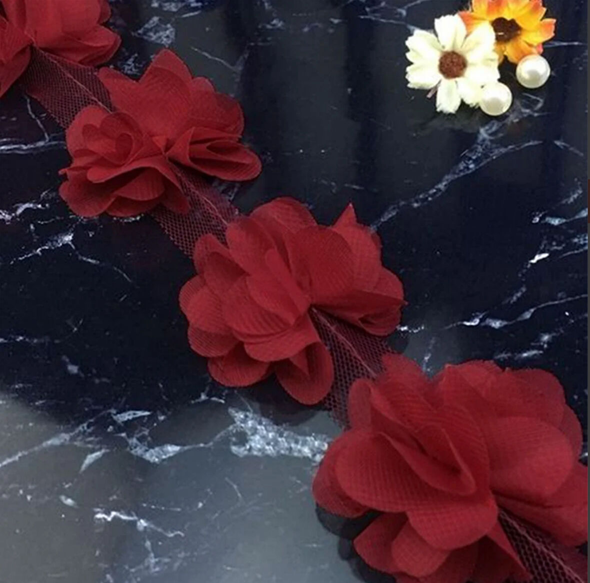 bordo  lazer kesim çiçek (13 adet)