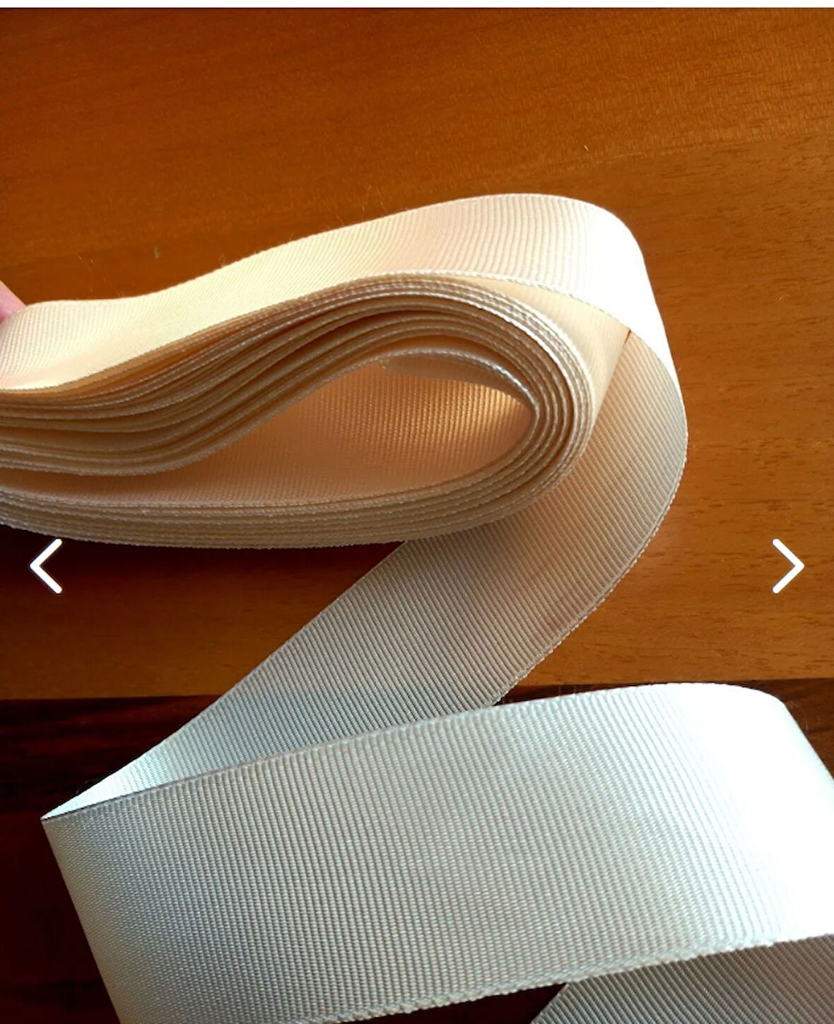 KREM 1 cm KURDELA GROGREN 10 metre 5 ADET