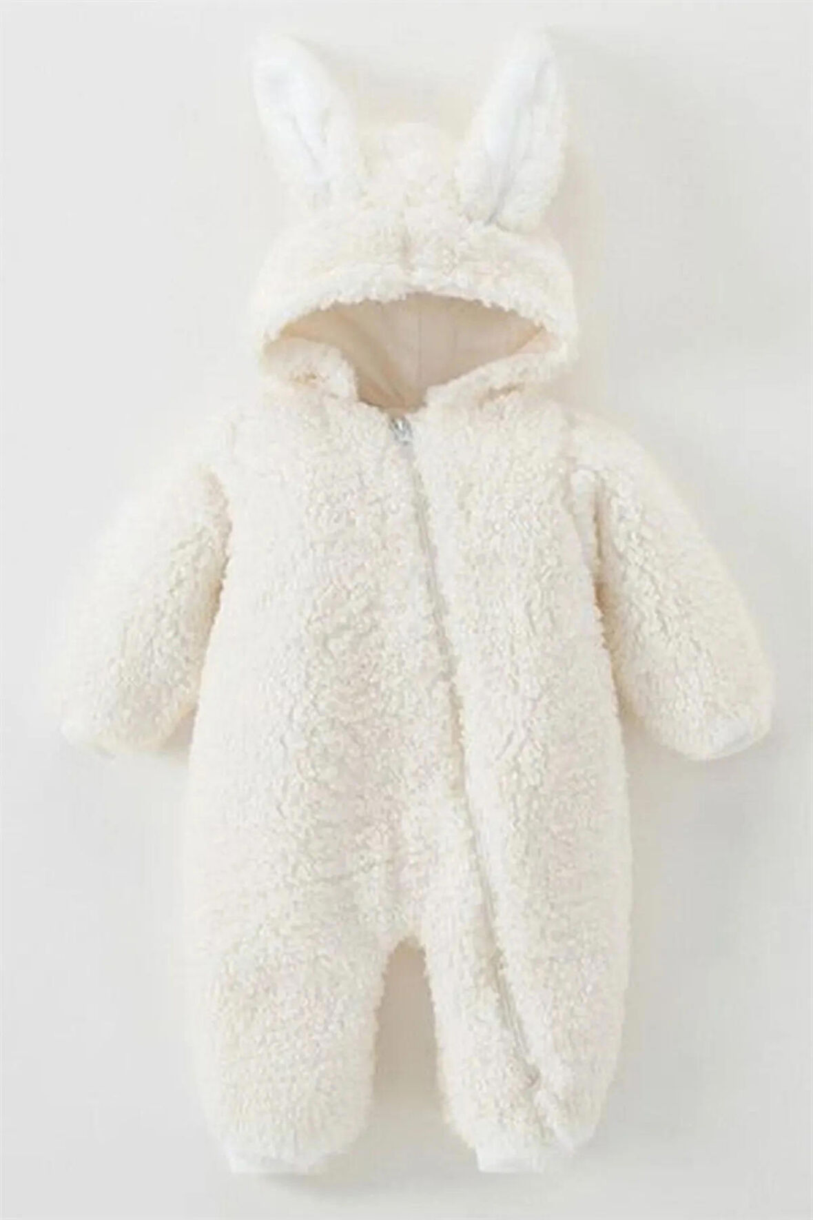 Kız Erkek Bebek Ve Çocuk Peluş Tavşan Tasarımlı Kışlık Tulum