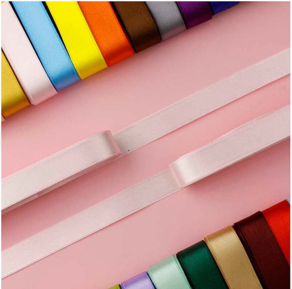 AÇIK PEMBE 2 CM SATEN KURDELA 1 ADET