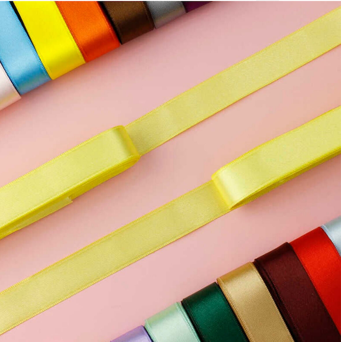 SARI  2 CM SATEN KURDELA 1 ADET