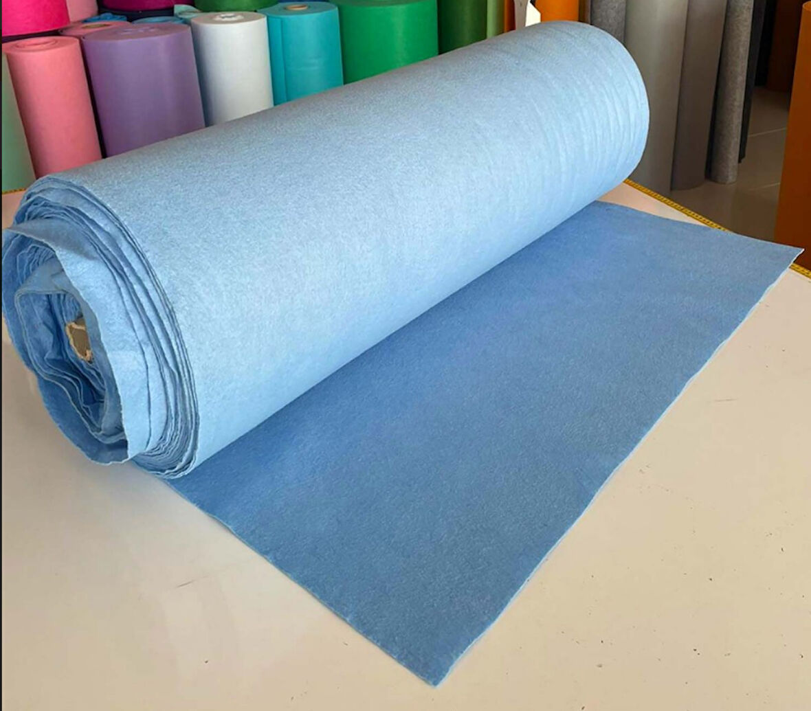 mavi  kalın keçe 50*50 cm 1 adet