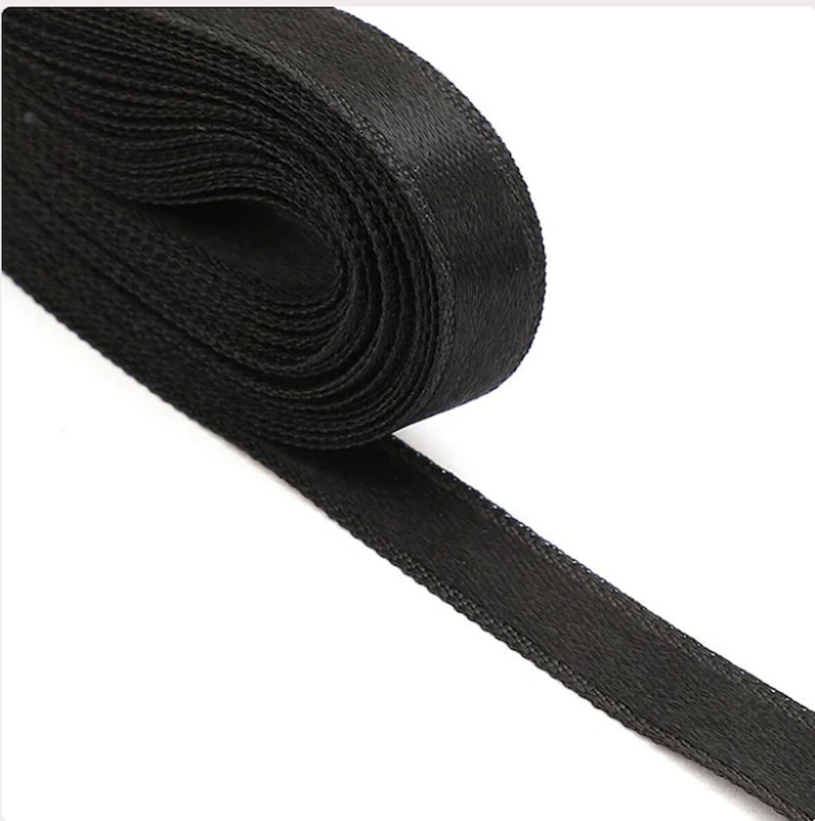siyah 3,8 cm saten kurdela 10 metre 1 adet
