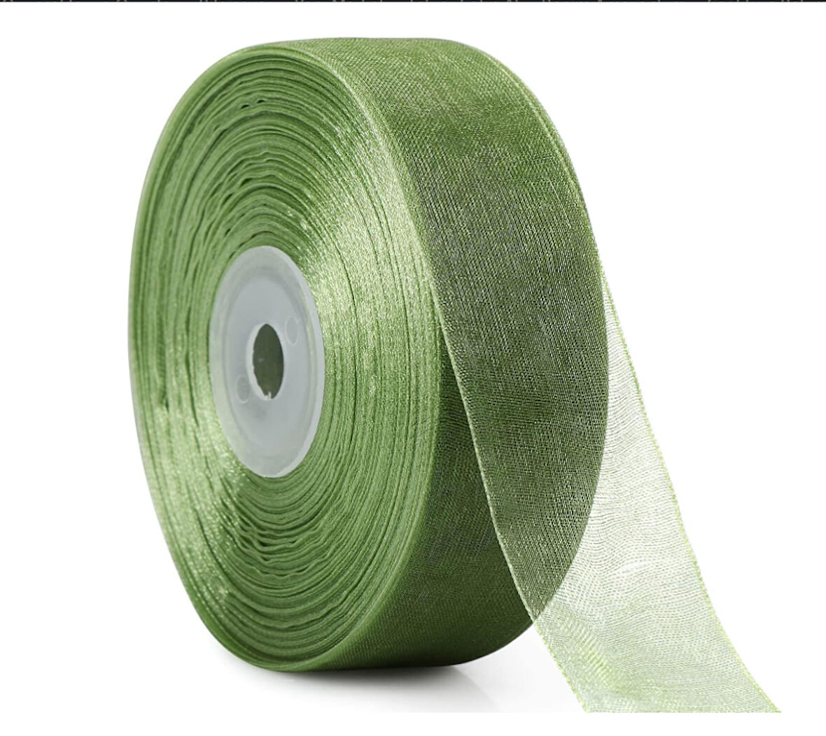 yaprak yeşil  şifon kurdele 2,5 cm x 25m  1 adet