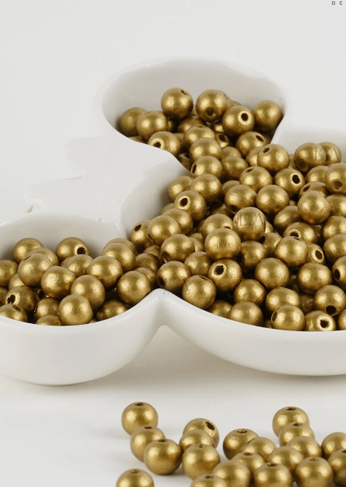 Altın Sarı  10 mm Ahşap Boncuk 100 gr