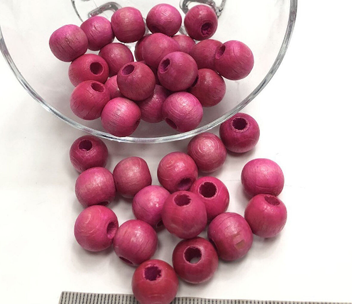Pembe 10 mm Ahşap Boncuk 100 gr