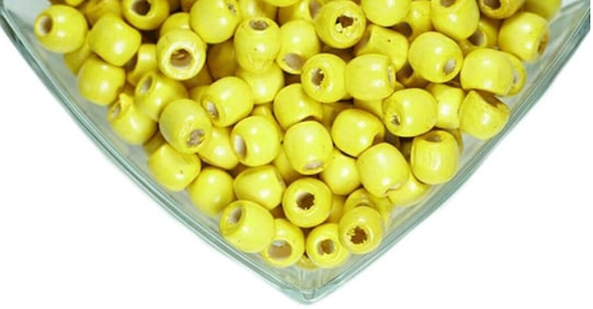 Sarı 10 mm Ahşap Boncuk 100 gr