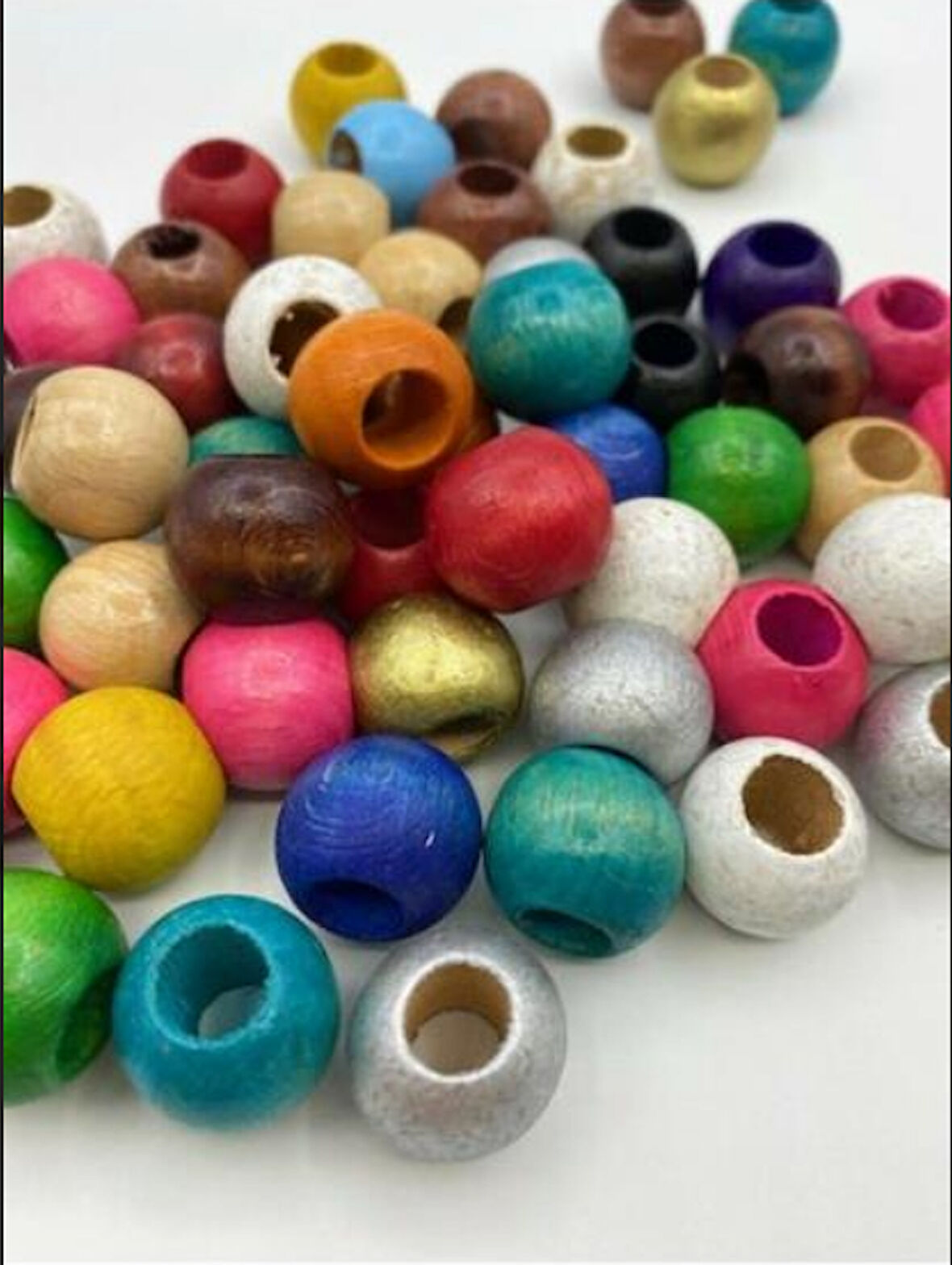 20 mm Ahşap Renkli  Boncuk  100 gr