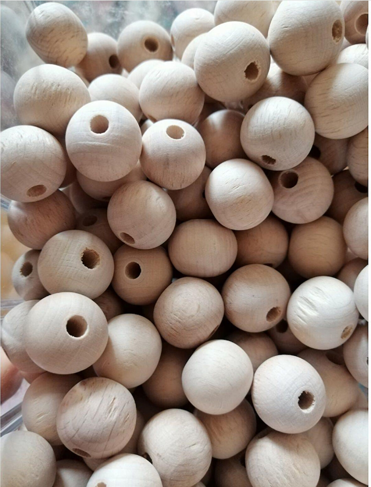 24 mm ahşap boncuk 10 adet VERNİKSİZ